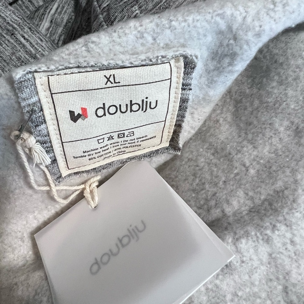 Doublju Men's Zip Up Sweater - Charcoal - Picture 3 of 3